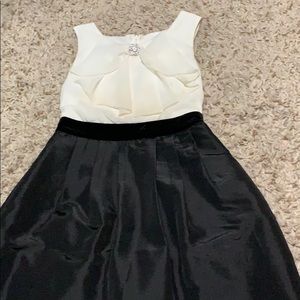 While and black dress for girls